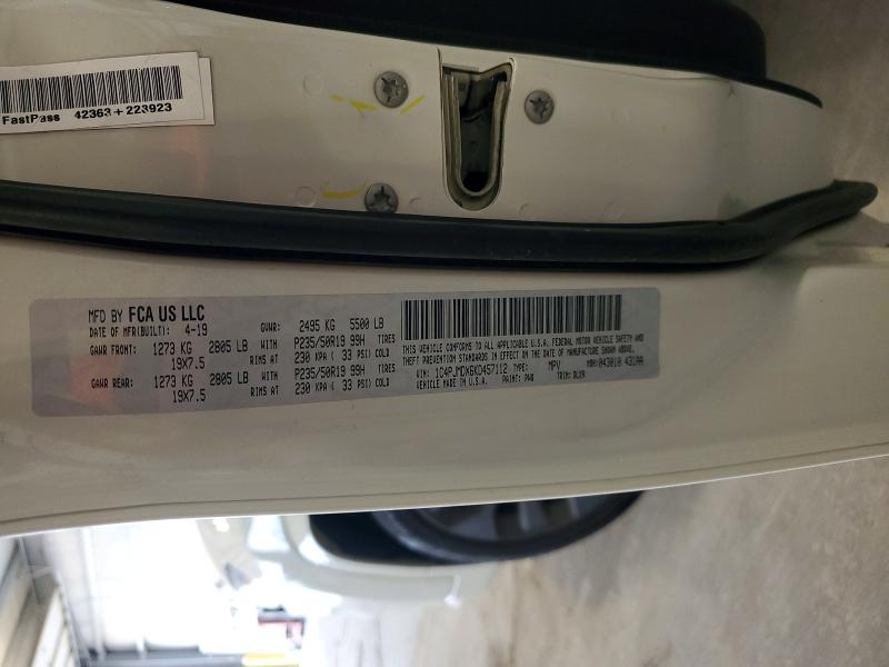 57577126 :رقم المزاد ، 1C4PJMDX6KD457112 vin ، 2019 Jeep Cherokee مزاد بيع