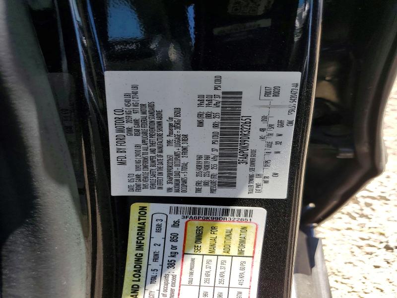 Продаж на аукціоні авто 2013 Ford Fusion, vin: 3FA6P0K99DR322651, номер лоту: 55625116