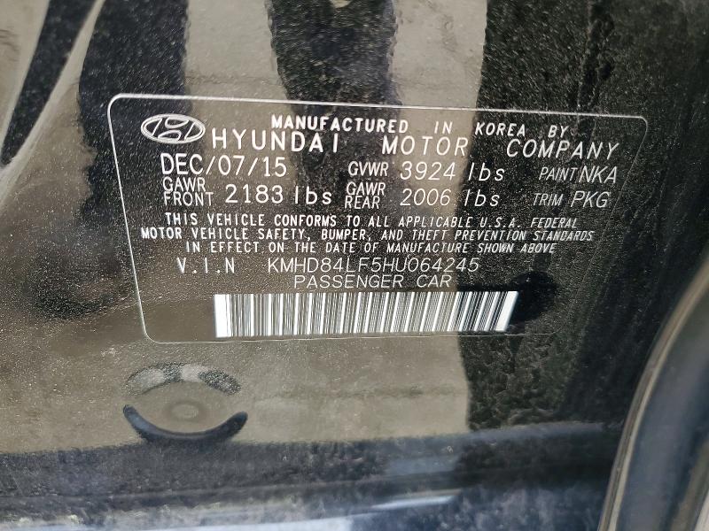 Продажа на аукционе авто 2017 Hyundai Elantra, vin: KMHD84LF5HU064245, номер лота: 57731676