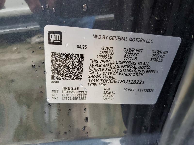 Продажа на аукционе авто 2025 Gmc Hummer Suv, vin: 1GKT0NDE1SU118221, номер лота: 57537526