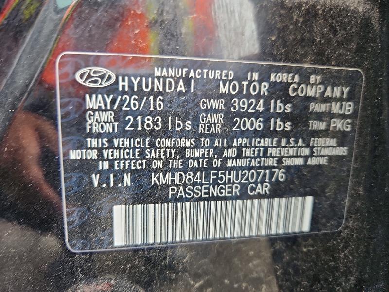 Продаж на аукціоні авто 2017 Hyundai Elantra, vin: KMHD84LF5HU207176, номер лоту: 56411136