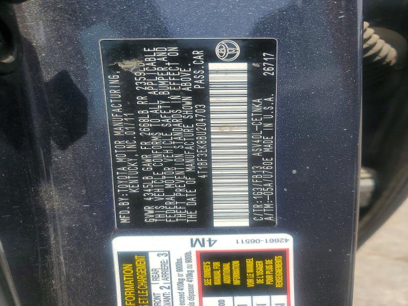 Продаж на аукціоні авто 2011 Toyota Camry, vin: 4T1BF3EK8BU204703, номер лоту: 55911716