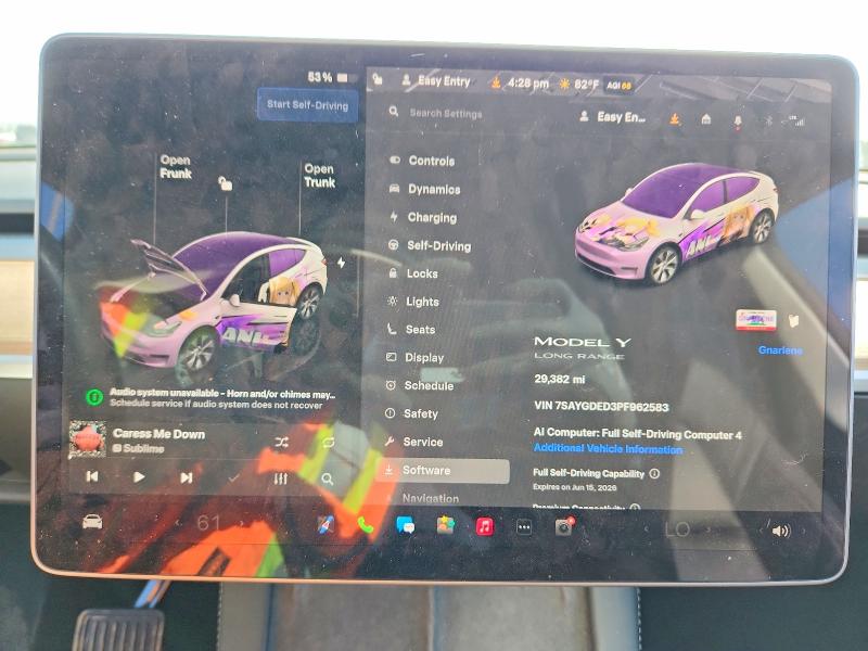 55896116 :رقم المزاد ، 7SAYGDED3PF962583 vin ، 2023 Tesla Model Y مزاد بيع