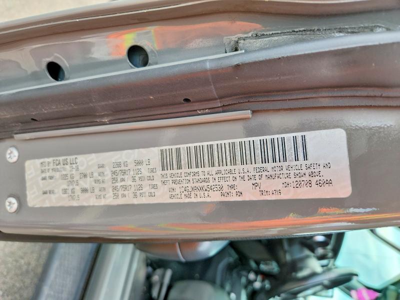 Aukcja sprzedaży 2019 Jeep Wrangler, vin: 1C4GJXANXKW542530, numer aukcji: 58093426