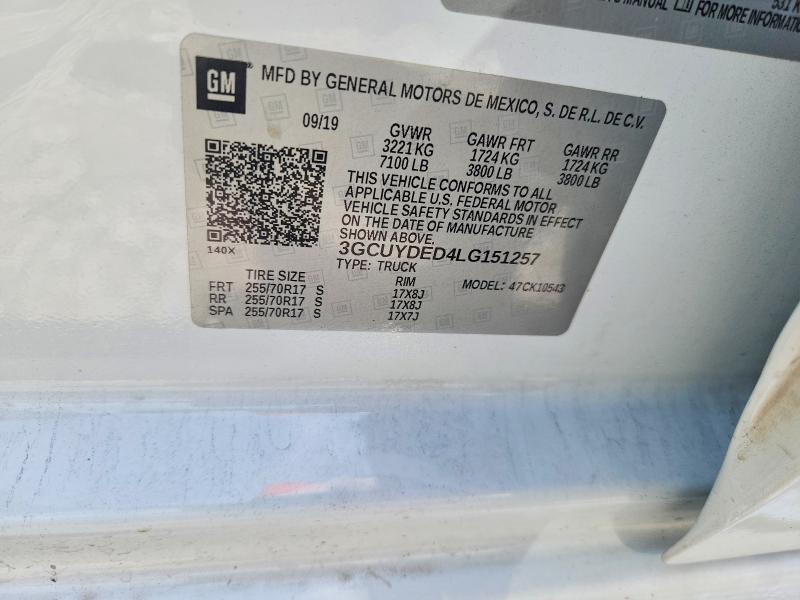 56133126 :رقم المزاد ، 3GCUYDED4LG151257 vin ، 2020 Chevrolet Silverado مزاد بيع