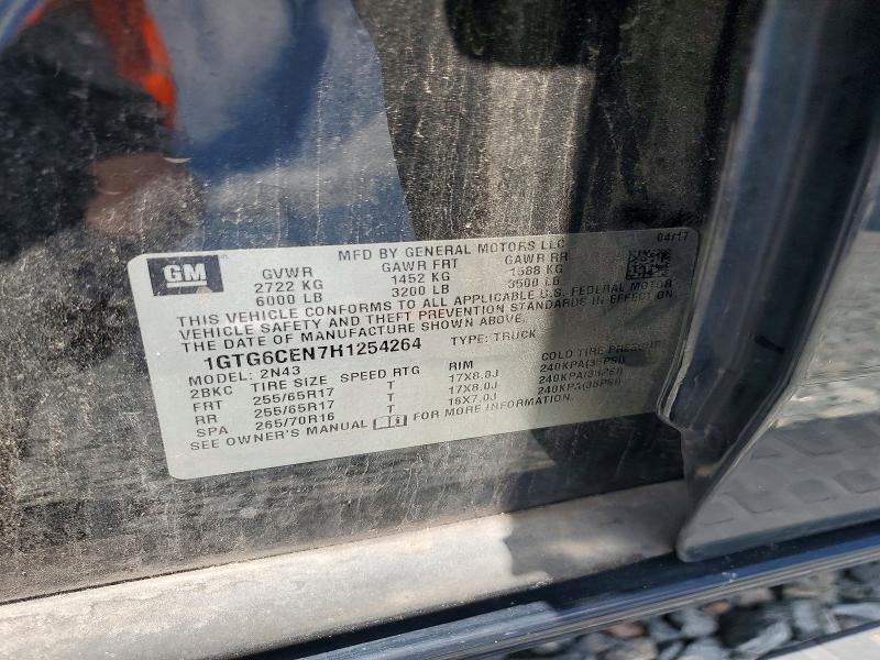 Aukcja sprzedaży 2017 Gmc Canyon, vin: 1GTG6CEN7H1254264, numer aukcji: 58064446