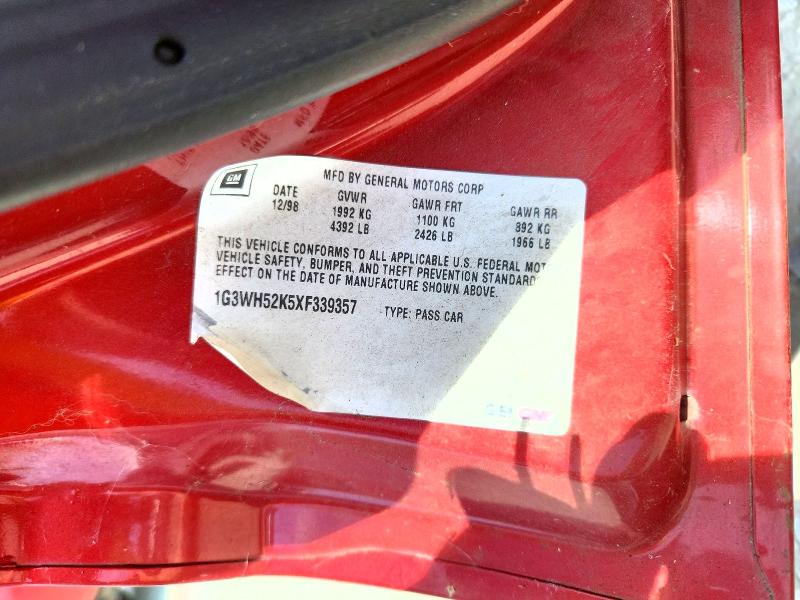 Продаж на аукціоні авто 1999 Olds Intrigue Gls 4d Seda, vin: 1G3WH52K5XF339357, номер лоту: 58356266