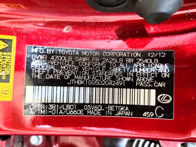 Продажа на аукционе авто 2013 Lexus Es, vin: JTHBK1GG5D2042491, номер лота: 57786496