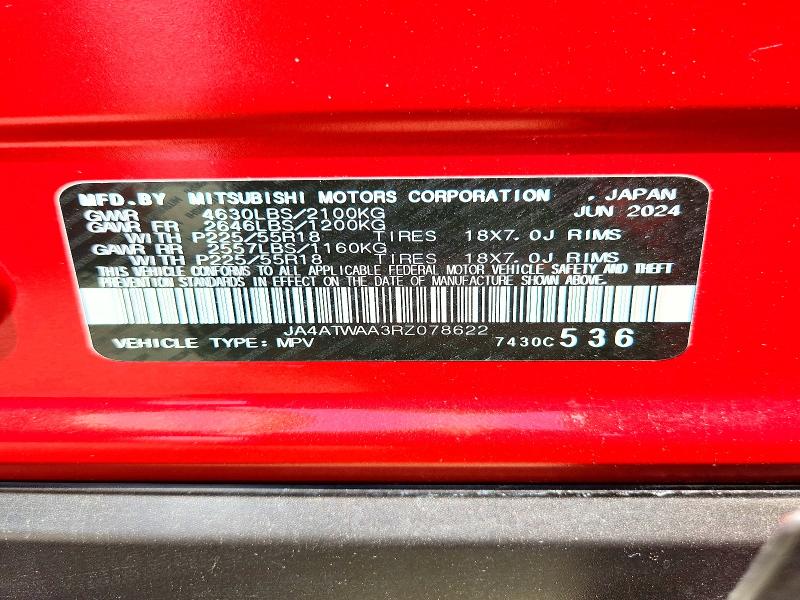 Aukcja sprzedaży 2024 Mitsubishi Eclipse Cross, vin: JA4ATWAA3RZ078622, numer aukcji: 59083906