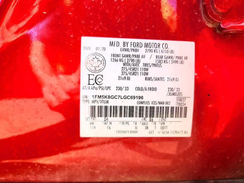 2020 Ford Explorer მანქანა იყიდება აუქციონზე, vin: 1FM5K8GC7LGC69196, აუქციონის ნომერი: 58543556