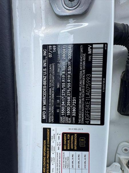Aukcja sprzedaży 2020 Mercedes-benz Gls, vin: 4JGFF5KE1LA075993, numer aukcji: 56158606