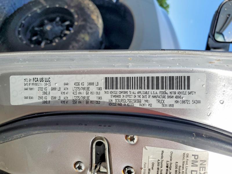 55149586 :رقم المزاد ، 3C6UR5DL7GG150368 vin ، 2016 Ram 2500 مزاد بيع