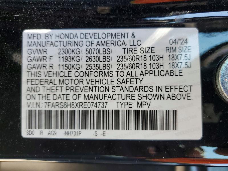 Aukcja sprzedaży 2024 Honda Cr-v, vin: 7FARS6H8XRE074737, numer aukcji: 55615316