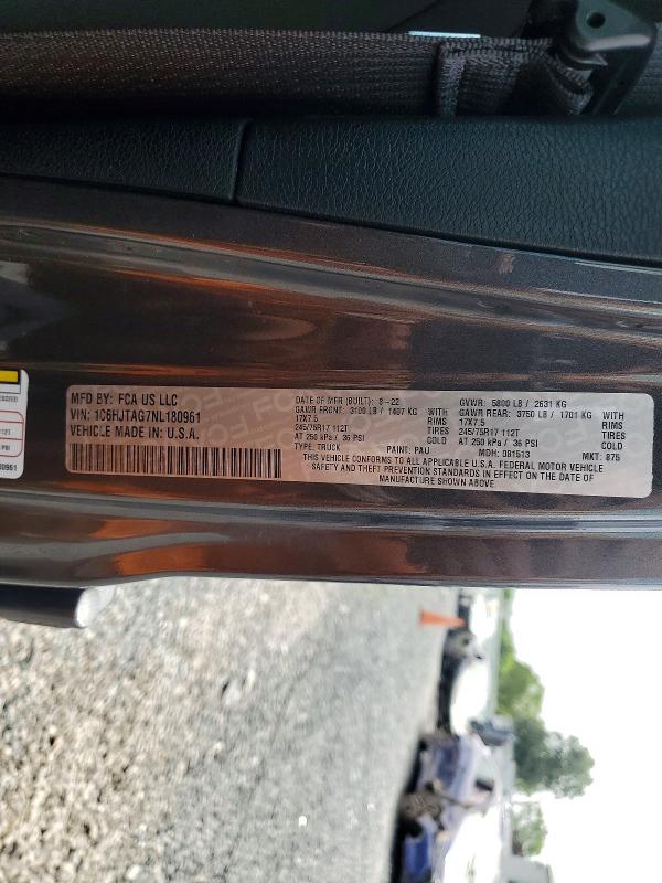 Aukcja sprzedaży 2022 Jeep Gladiator, vin: 1C6HJTAG7NL180961, numer aukcji: 57397176