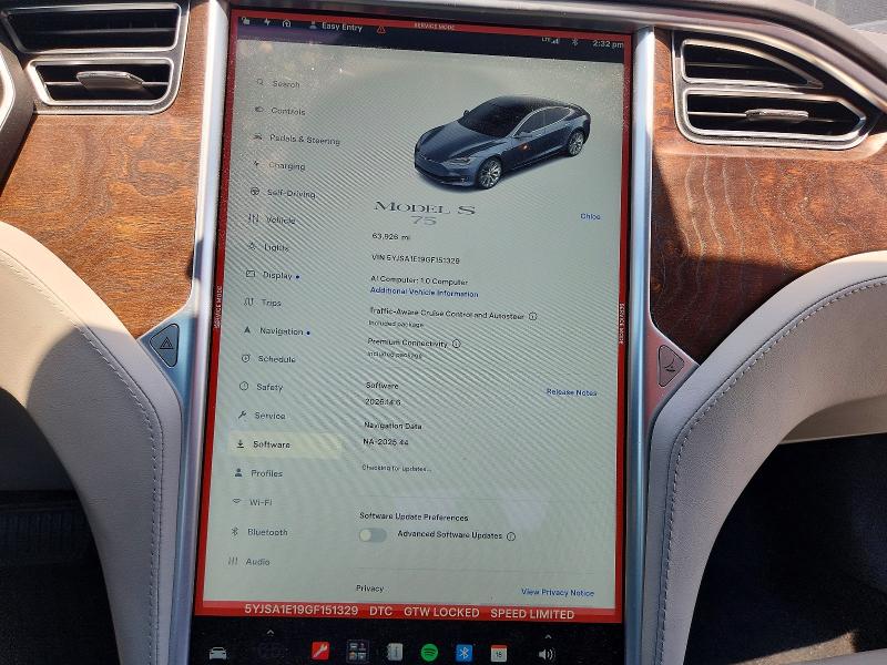 57933636 :رقم المزاد ، 5YJSA1E19GF151329 vin ، 2016 Tesla Model S مزاد بيع