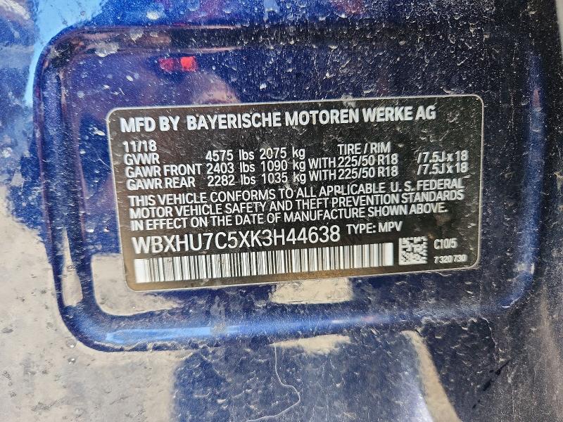 Aukcja sprzedaży 2019 Bmw X1, vin: WBXHU7C5XK3H44638, numer aukcji: 56028866