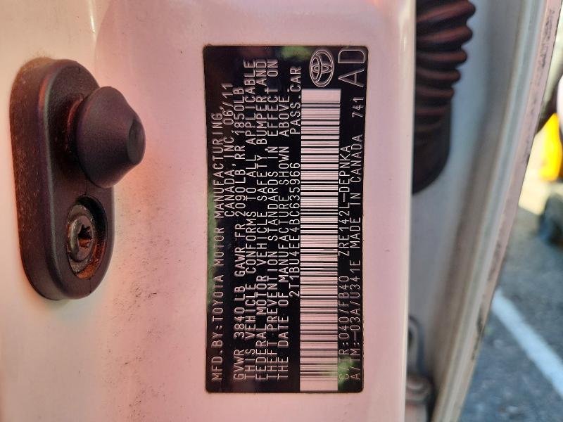 2011 Toyota 4r Ltd მანქანა იყიდება აუქციონზე, vin: 2T1BU4EE4BC635966, აუქციონის ნომერი: 56258566