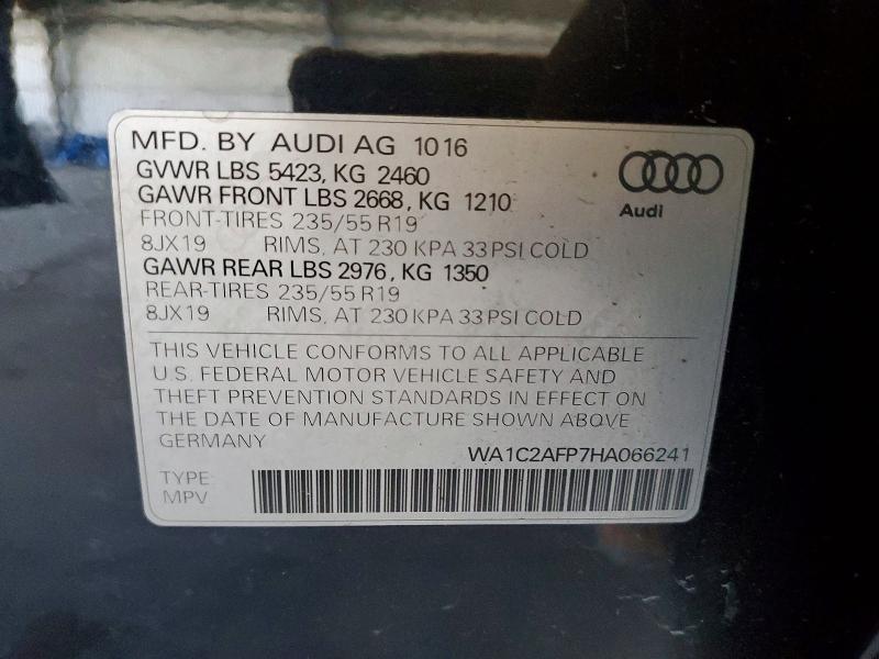 Продажа на аукционе авто 2017 Audi Q5, vin: WA1C2AFP7HA066241, номер лота: 58973786