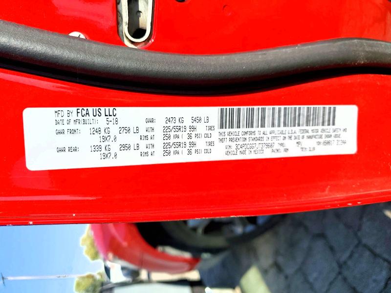 2018 Dodge Journey მანქანა იყიდება აუქციონზე, vin: 3C4PDCGG7JT379607, აუქციონის ნომერი: 58979986