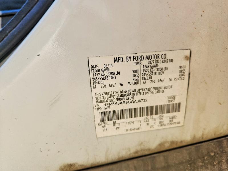 Aukcja sprzedaży 2016 Ford Explorer, vin: 1FM5K8AR9GGA36732, numer aukcji: 56583236