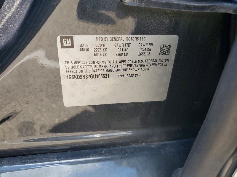 Продажа на аукционе авто 2016 Cadillac Ct6, vin: 1G6KD5RS7GU165631, номер лота: 58305376