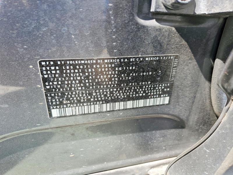 Aukcja sprzedaży 2019 Volkswagen Tiguan, vin: 3VV2B7AX3KM067801, numer aukcji: 55773216
