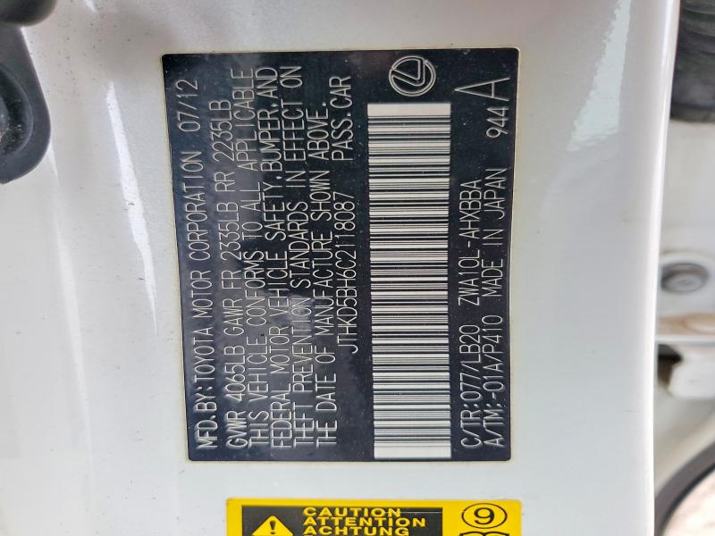 Продажа на аукционе авто 2012 Lexus Ct, vin: JTHKD5BH6C2118087, номер лота: 57828346