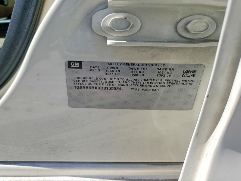 49859436 :رقم المزاد ، 1G6AA5RX3D0155584 vin ، 2013 Cadillac Ats مزاد بيع