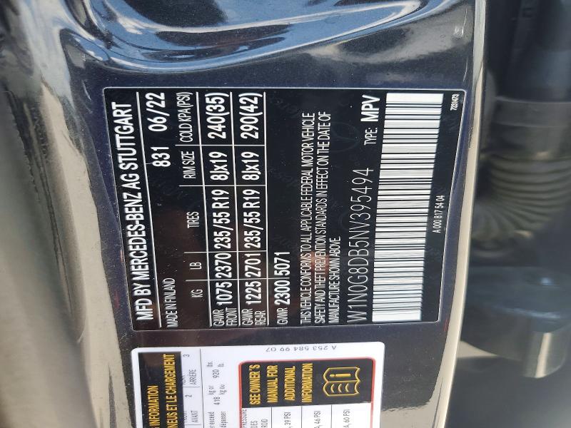 97682575 :رقم المزاد ، W1N0G8DB5NV395494 vin ، 2022 Mercedes-benz Glc مزاد بيع