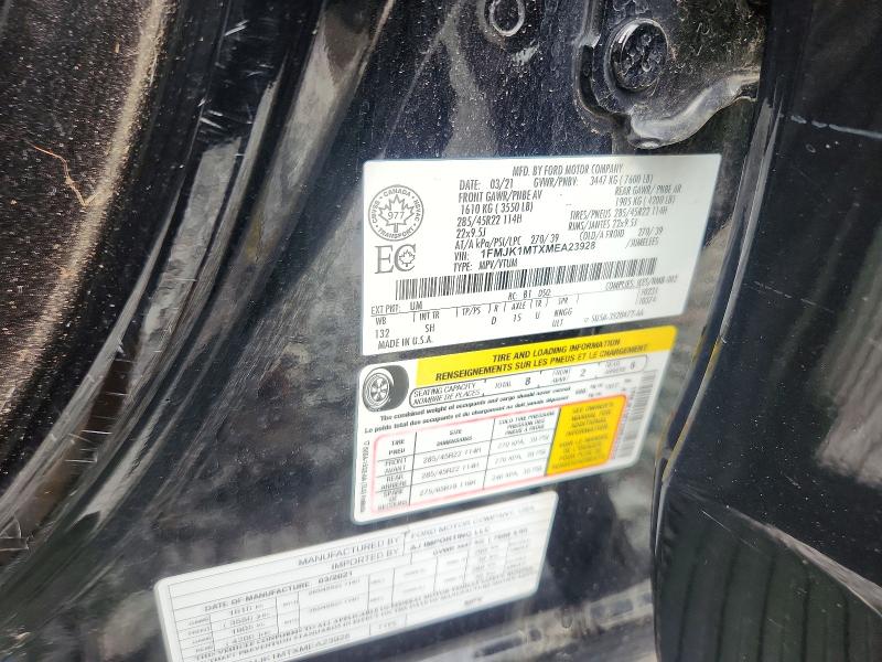 56270256 :رقم المزاد ، 1FMJK1MTXMEA23928 vin ، 2021 Ford Expedition مزاد بيع