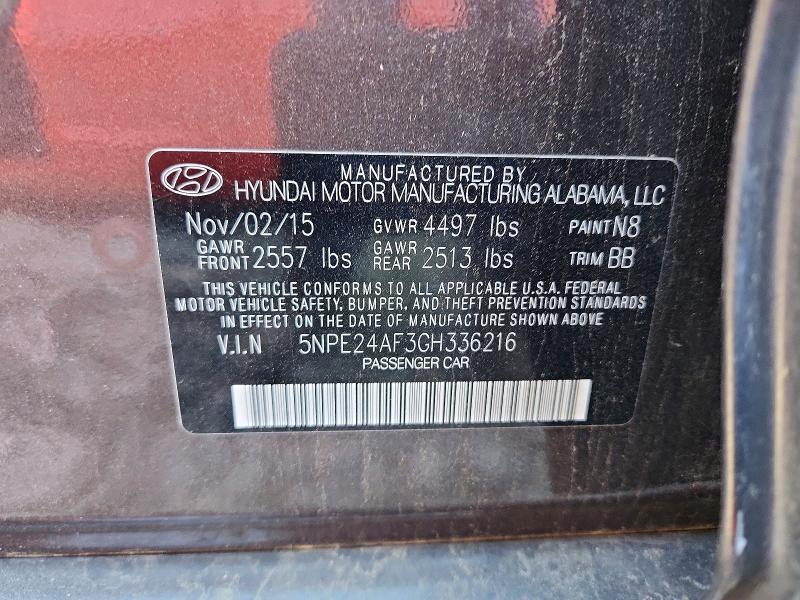 Продаж на аукціоні авто 2016 Hyundai Sonata, vin: 5NPE24AF3GH336216, номер лоту: 56179156