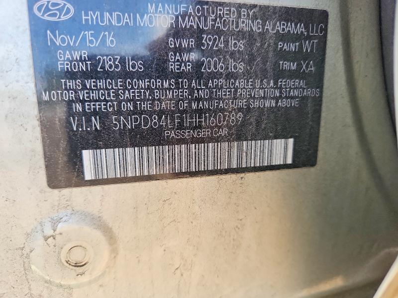 Aukcja sprzedaży 2017 Hyundai Elantra, vin: 5NPD84LF1HH160789, numer aukcji: 56762696