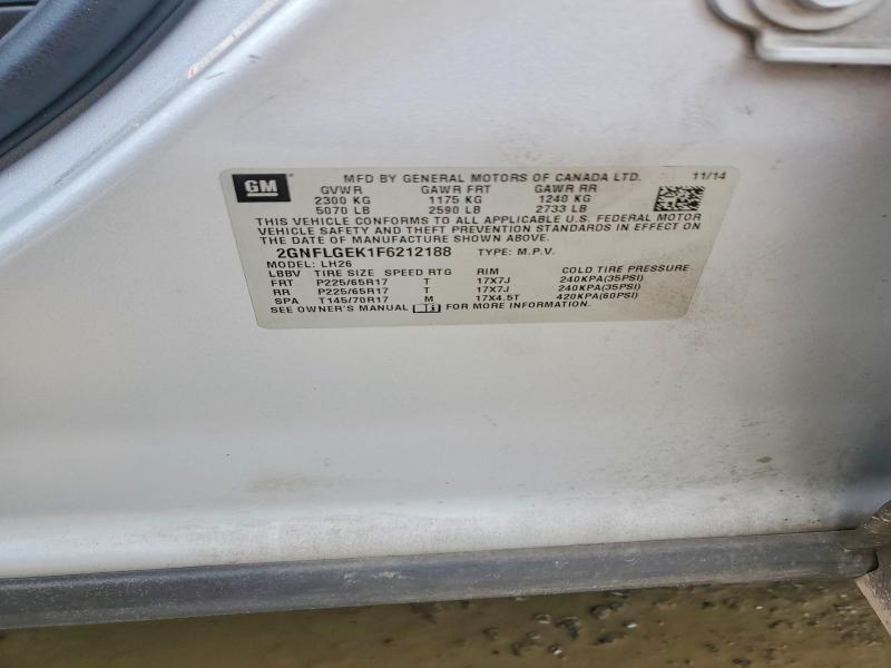 Aukcja sprzedaży 2015 Chevrolet Equinox, vin: 2GNFLGEK1F6212188, numer aukcji: 56414376