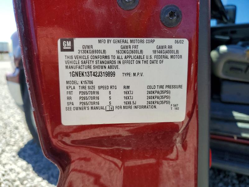 Продаж на аукціоні авто 2002 Chevrolet Tahoe, vin: 1GNEK13T42J319899, номер лоту: 56524696