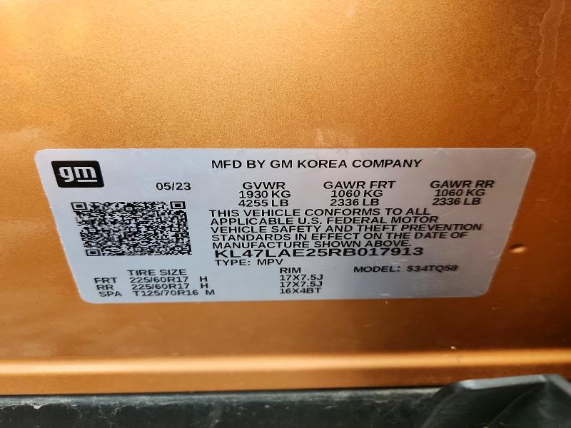 57589966 :رقم المزاد ، KL47LAE25RB017913 vin ، 2024 Buick Envista مزاد بيع