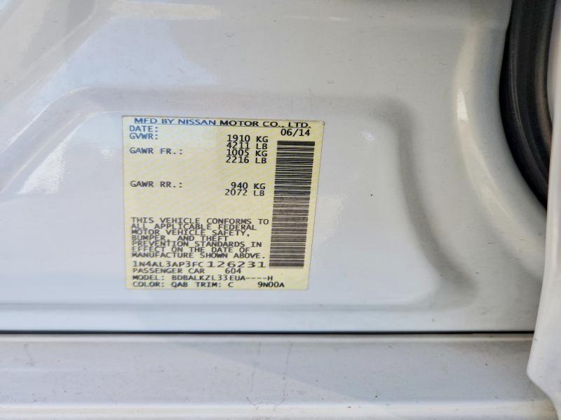 58806436 :رقم المزاد ، 1N4AL3AP3FC126231 vin ، 2015 Nissan Altima مزاد بيع