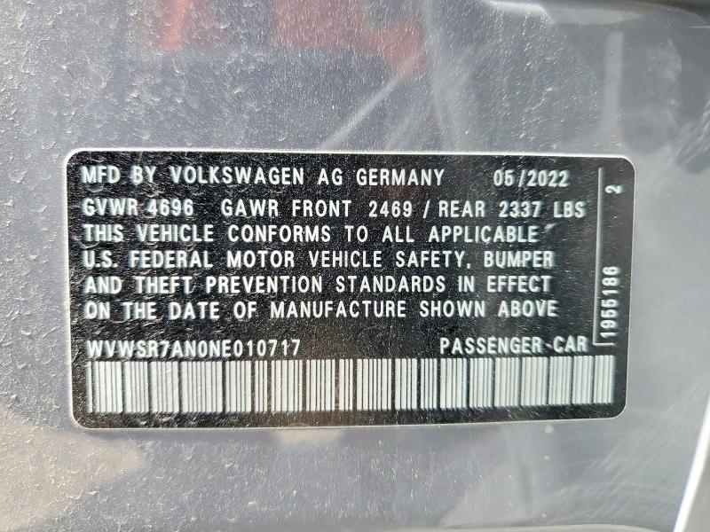 Продаж на аукціоні авто 2022 Volkswagen Arteon, vin: WVWSR7AN0NE010717, номер лоту: 57020176