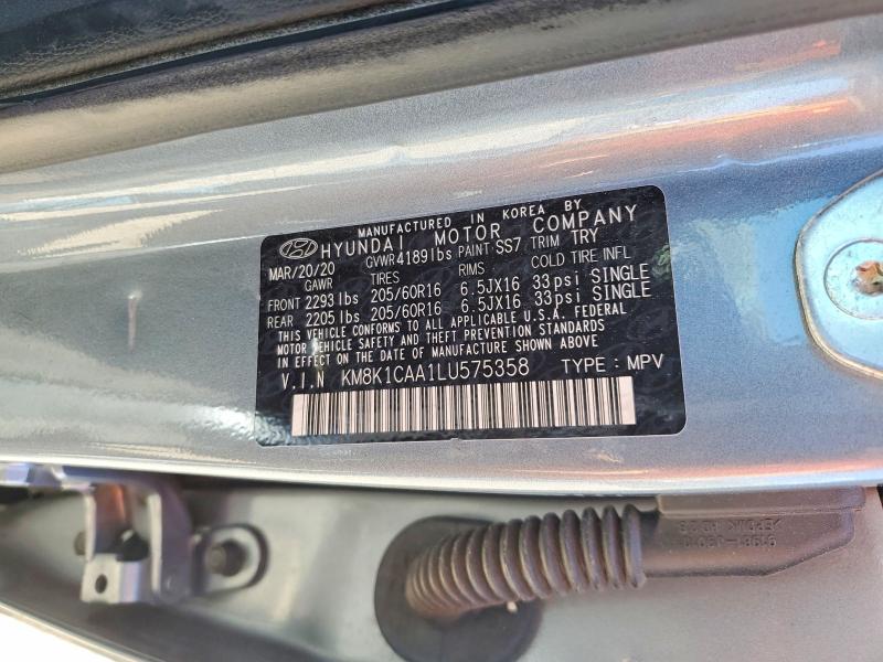 Aukcja sprzedaży 2020 Hyundai Kona, vin: KM8K1CAA1LU575358, numer aukcji: 58009136
