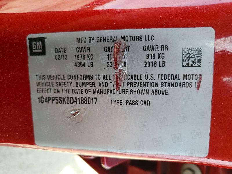 Продажа на аукционе авто 2013 Buick Verano, vin: 1G4PP5SK0D4188017, номер лота: 56519206