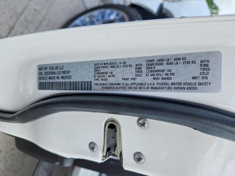 Продаж на аукціоні авто 2020 Ram 2500, vin: 3C6UR5NL1LG198747, номер лоту: 57150536