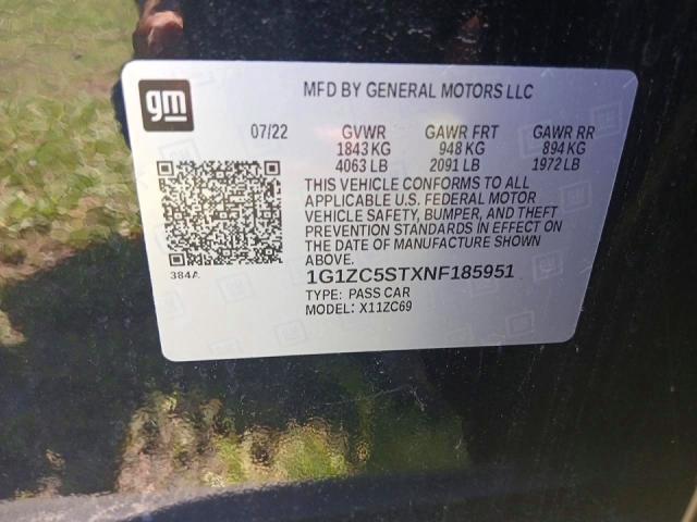 Aukcja sprzedaży 2022 Chevrolet Malibu, vin: 1G1ZC5STXNF185951, numer aukcji: 54723856