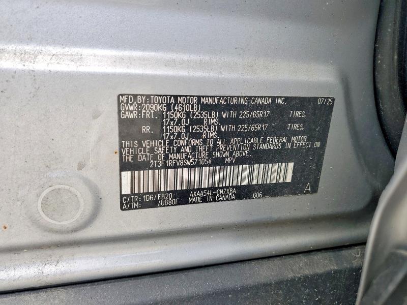 Aukcja sprzedaży 2025 Toyota Rav4, vin: 2T3F1RFV8SW571054, numer aukcji: 57694076
