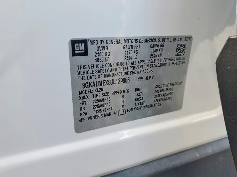 Aukcja sprzedaży 2018 Gmc Terrain, vin: 3GKALMEX8JL129086, numer aukcji: 57156216
