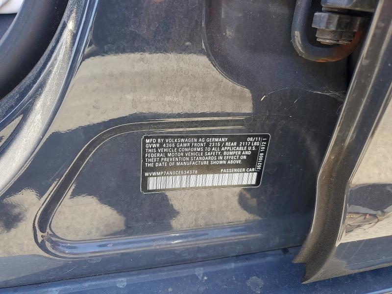 Продажа на аукционе авто 2012 Volkswagen Cc, vin: WVWMP7AN0CE534378, номер лота: 57567096