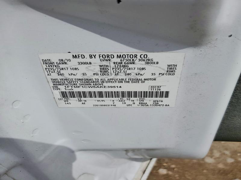Aukcja sprzedaży 2010 Ford F150, vin: 1FTMF1CW5AKE39514, numer aukcji: 55409756