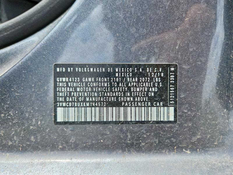 Продажа на аукционе авто 2019 Volkswagen Jetta, vin: 3VWCB7BUXKM144572, номер лота: 57296996