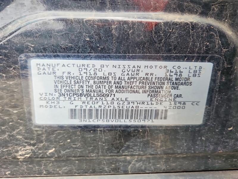 Auction sale of the 2020 Nissan Kicks, vin: 3N1CP5BV0LL550971, lot number: 56241246