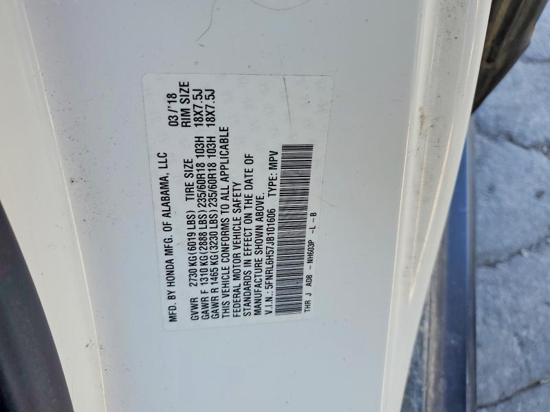 2018 Honda Odyssey მანქანა იყიდება აუქციონზე, vin: 5FNRL6H57JB101606, აუქციონის ნომერი: 55768456