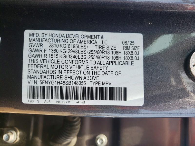 Aukcja sprzedaży 2025 Honda Pilot, vin: 5FNYG1H48SB148056, numer aukcji: 56568986
