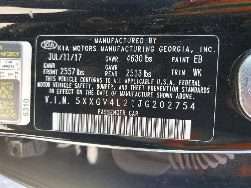 Продажа на аукционе авто 2018 Kia Optima, vin: 5XXGV4L21JG202754, номер лота: 58116986